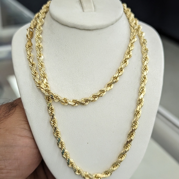 14kt Real Gold Rope Chain 4.9mm 24 inches